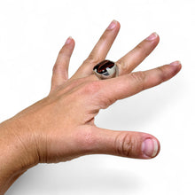 Red Tigers Eye Sterling Modernist Ring