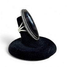 1940s Elongated Petrified Wood Native Made Ring size 5 3/4