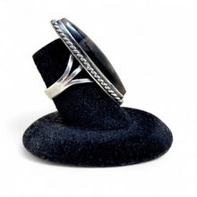 1940s Elongated Petrified Wood Native Made Ring size 5 3/4