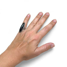 1940s Elongated Petrified Wood Native Made Ring size 5 3/4