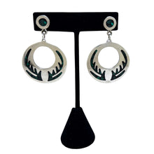 Malachite Inlay Taxco Sterling Earring