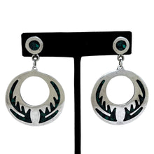 Malachite Inlay Taxco Sterling Earring