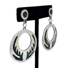 Malachite Inlay Taxco Sterling Earring