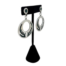 Malachite Inlay Taxco Sterling Earring