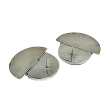 Geometric Hinged Onyx and Sterling Vintage Earring