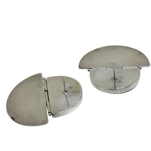 Geometric Hinged Onyx and Sterling Vintage Earring