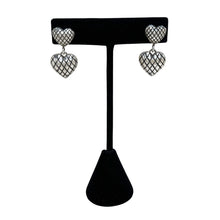 Sterling Quilted Heart Earrings