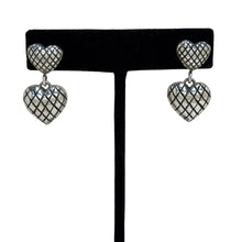Sterling Quilted Heart Earrings