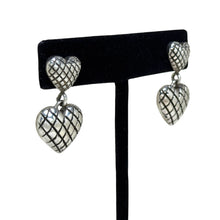 Sterling Quilted Heart Earrings