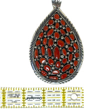 1970s Navajo Sterling Red Coral Teardrop Pendant