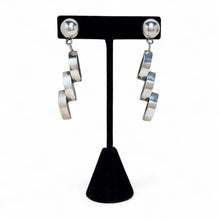 Modernist Taxco Sterling Zig-Zag 1970s Earrings