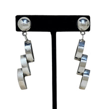 Modernist Taxco Sterling Zig-Zag 1970s Earrings