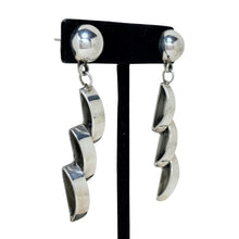 Modernist Taxco Sterling Zig-Zag 1970s Earrings