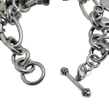 Chunky Religious Sterling Catholic Charm Bracelet