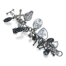 Chunky Religious Sterling Catholic Charm Bracelet