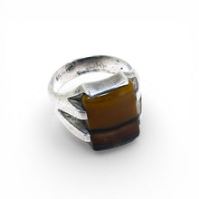 Mid Century Agate Ring Size 8 3/4