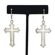 Taxco Sterling Silver Gothic Cross Earrings