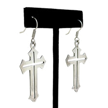 Taxco Sterling Silver Gothic Cross Earrings