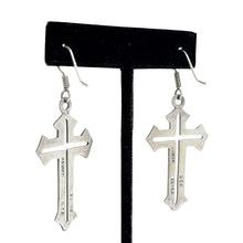 Taxco Sterling Silver Gothic Cross Earrings