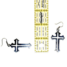 Taxco Sterling Silver Gothic Cross Earrings