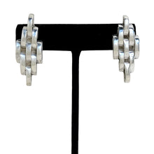 Taxco Modernist Chain Motif Sterling Earrings