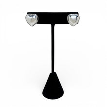 Sterling Taxco Bezeled Heart Post Earrings