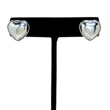 Sterling Taxco Bezeled Heart Post Earrings