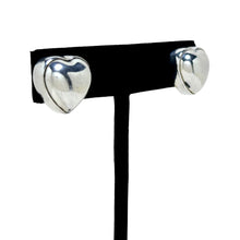 Sterling Taxco Bezeled Heart Post Earrings