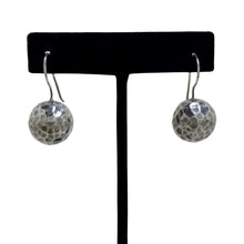 Hammered Sterling Spheres on French Hooks