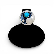 1970s Turquoise and Sterling Cut Away Ring Size 6 1/2