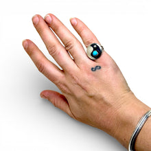 1970s Turquoise and Sterling Cut Away Ring Size 6 1/2