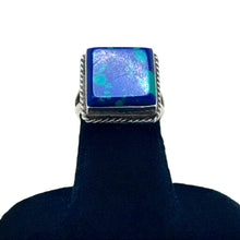 Square Azurite Sterling Ring Size 4 3/4