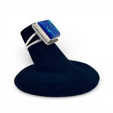Square Azurite Sterling Ring Size 4 3/4