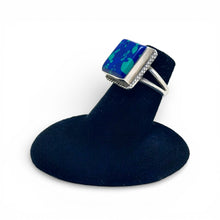 Square Azurite Sterling Ring Size 4 3/4