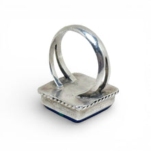 Square Azurite Sterling Ring Size 4 3/4