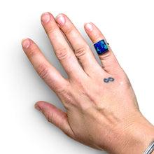 Square Azurite Sterling Ring Size 4 3/4
