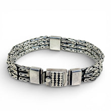 Sterling Multi Strain Byzantine Chain Bracelet Size 7 1/4