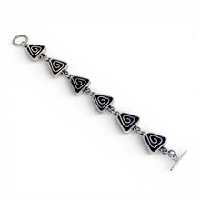 Taxco Sterling Triangle Spiral Toggle Bracelet