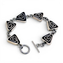 Taxco Sterling Triangle Spiral Toggle Bracelet
