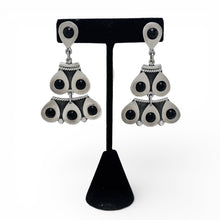 Taxco Sterling Onyx Large Articulated Earrings