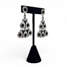 Taxco Sterling Onyx Large Articulated Earrings