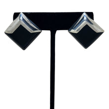 Vintage Taxco Black Enamel Modernist Earrings