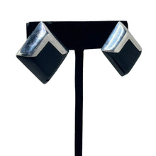 Vintage Taxco Black Enamel Modernist Earrings