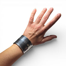 Wide Tapered Sterling Silver Armor Cuff