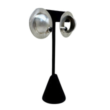 Artist Signed Sculptural Sterling Taxco Abstract Art Earrings