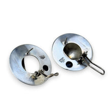 Artist Signed Sculptural Sterling Taxco Abstract Art Earrings