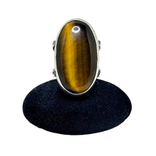 Huge Tigers Eye Sterling Ring Size 6 1/2