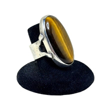 Huge Tigers Eye Sterling Ring Size 6 1/2