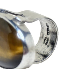 Huge Tigers Eye Sterling Ring Size 6 1/2