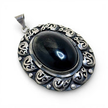 Sterling Gold Sheen Obsidian Secret Compartment Pendant